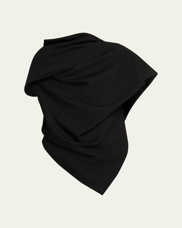 Uni-Form Draped Asymmetric Wool Top